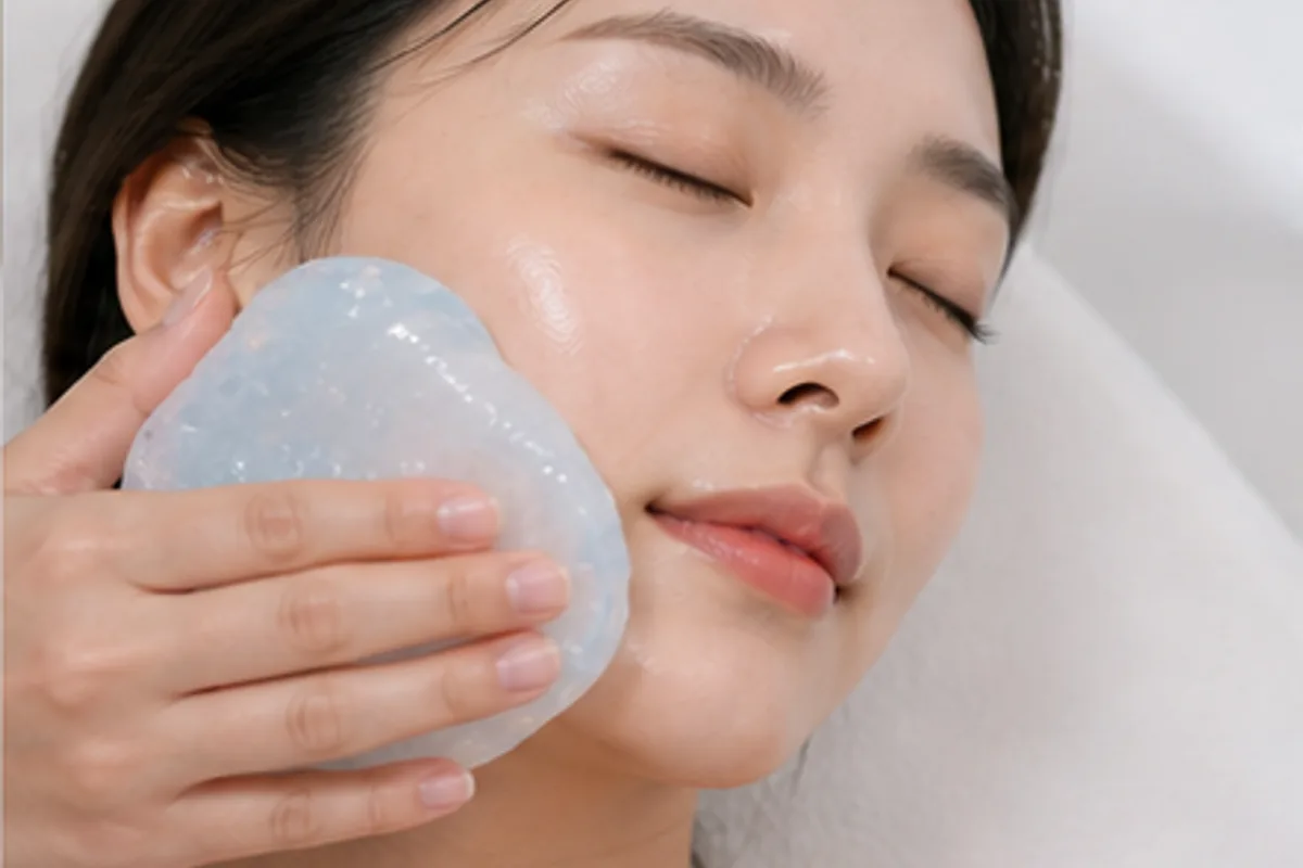 볼 부위 레이저 시술 장면
